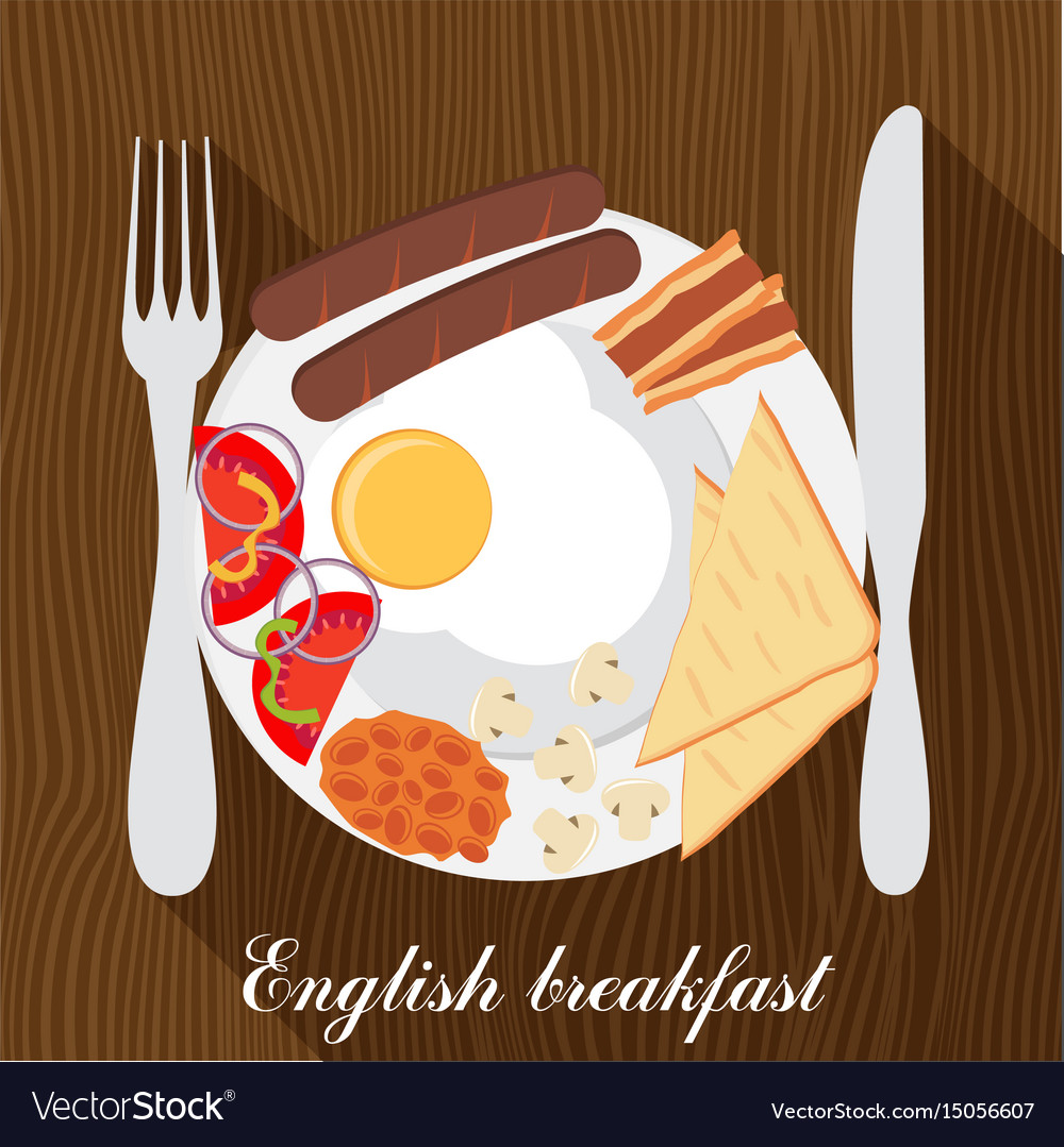 Traditional english breakfast Royalty Free Vector Image