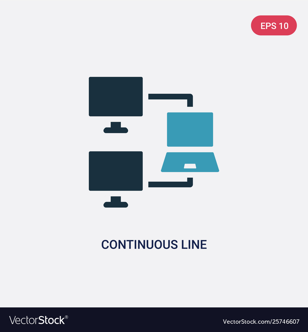 Two color continuous line icon from networking vector image Two color continuous line icon from networking