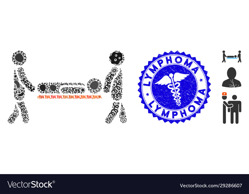 Virus Mosaik-Patienten Stretcher-Ikone mit caduceus vector image Virus Mosaik-Patienten Stretcher-Ikone mit caduceus