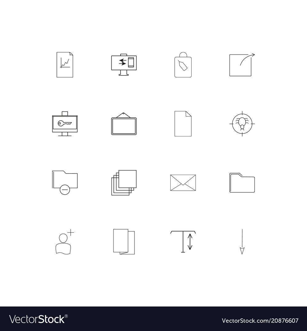 Web linear thin icons set outlined simple