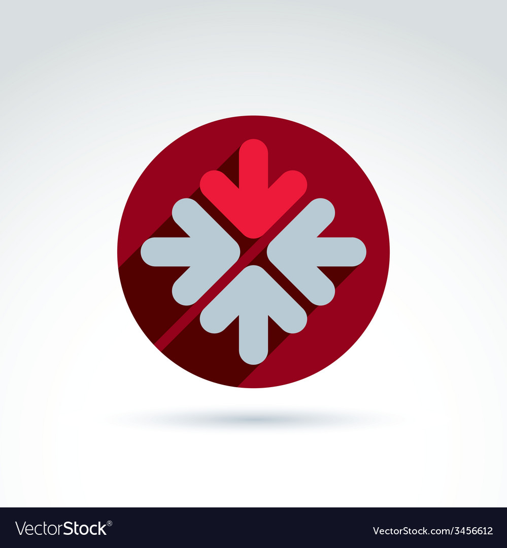 Abstract emblem with multidirectional arrows up