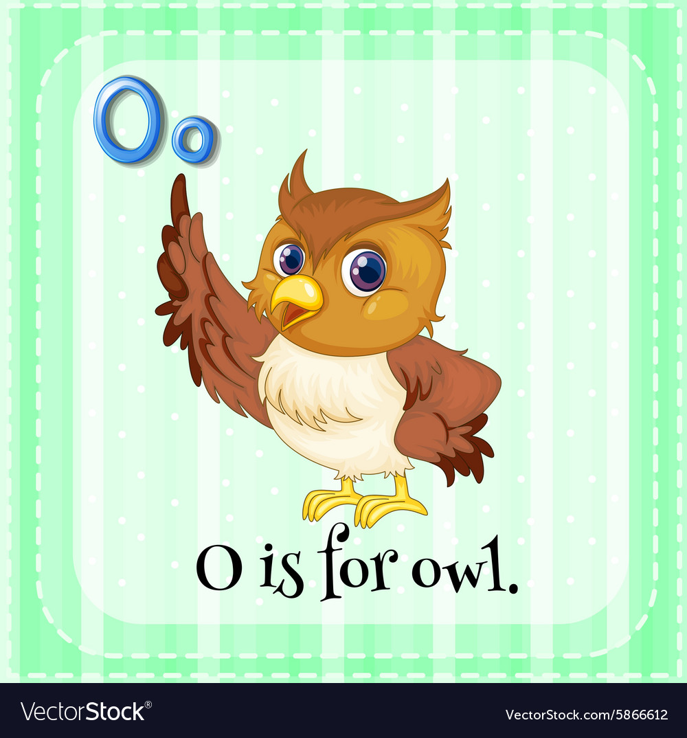 Alphabet o is for owl Royalty Free Vector Image