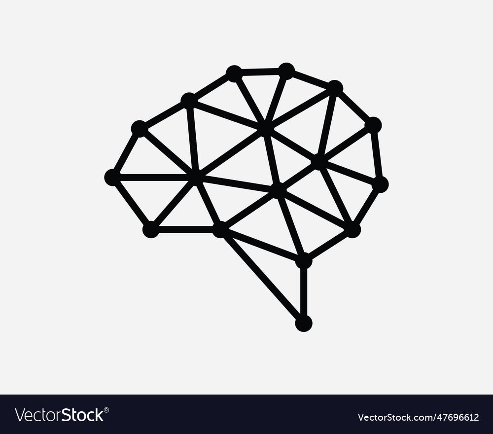 Brain network icon iq ai artificial intelligence vector image Brain network icon iq ai artificial intelligence