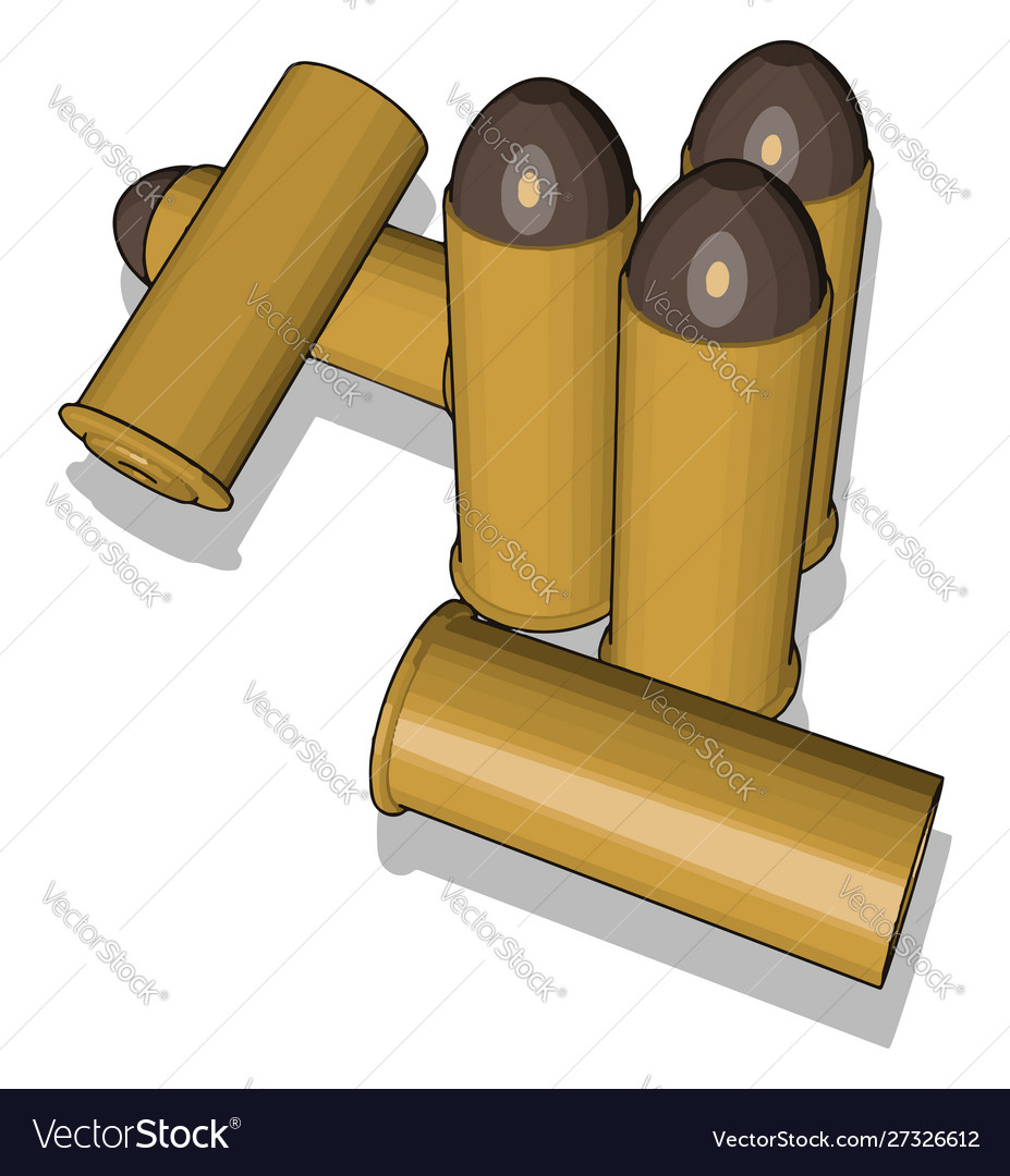 Bullets on white background