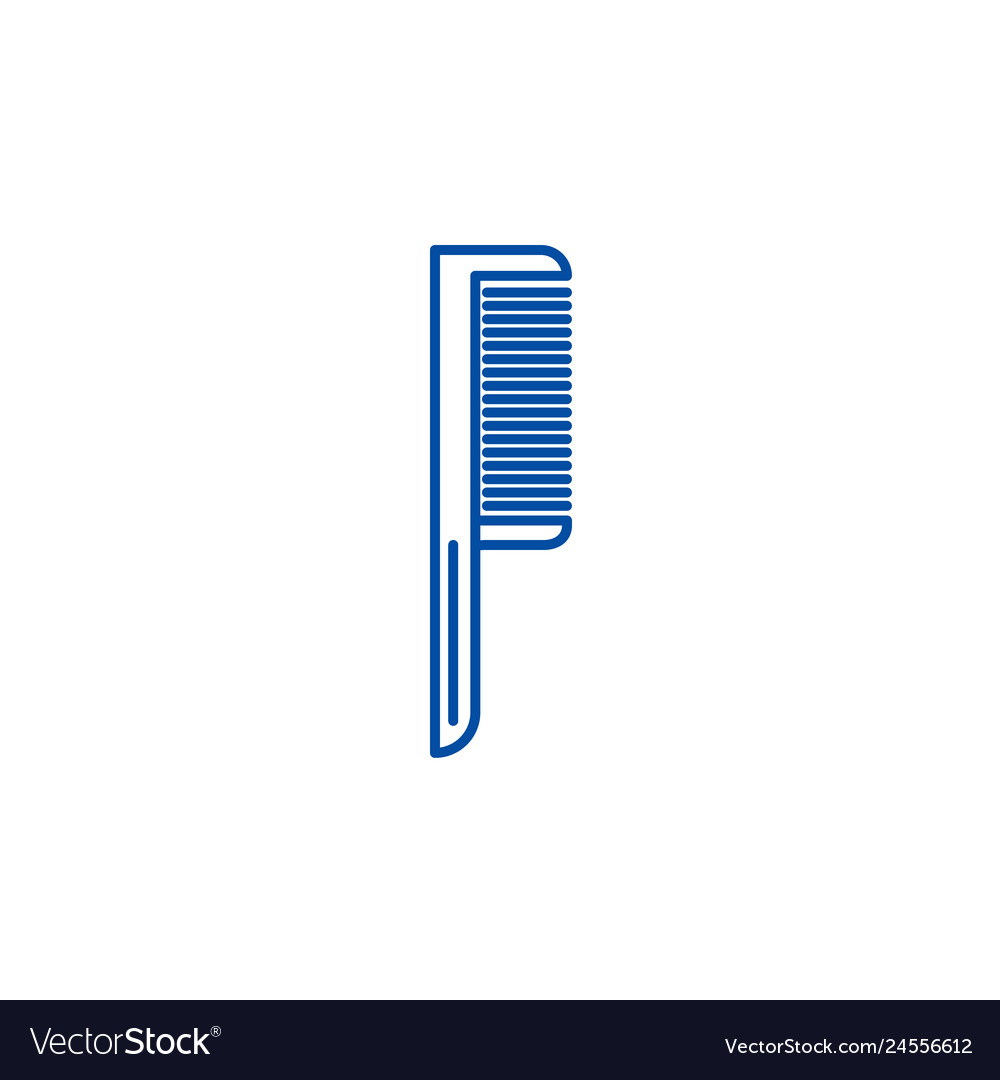 Comb one line icon concept flat