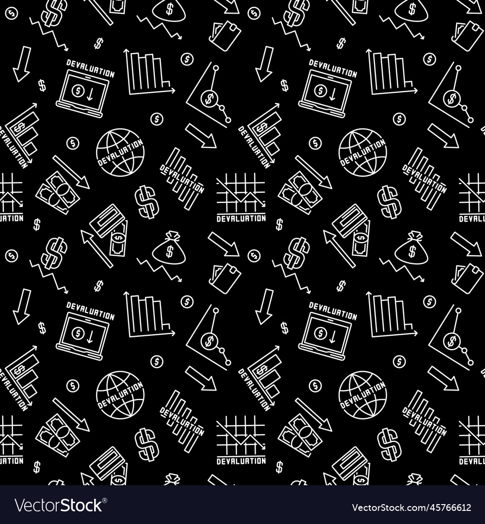 Devaluation thin line minimal seamless pattern vector image Devaluation thin line minimal seamless pattern