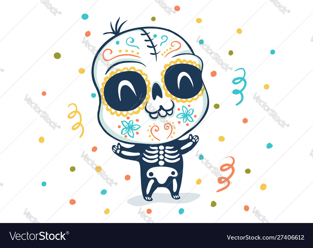Dia de los muertos skull vector image Dia de los muertos skull