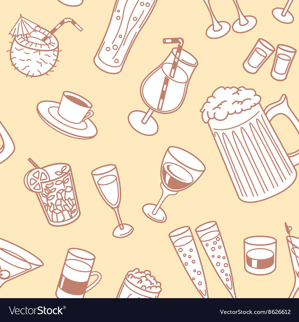Drinks seamless pattern