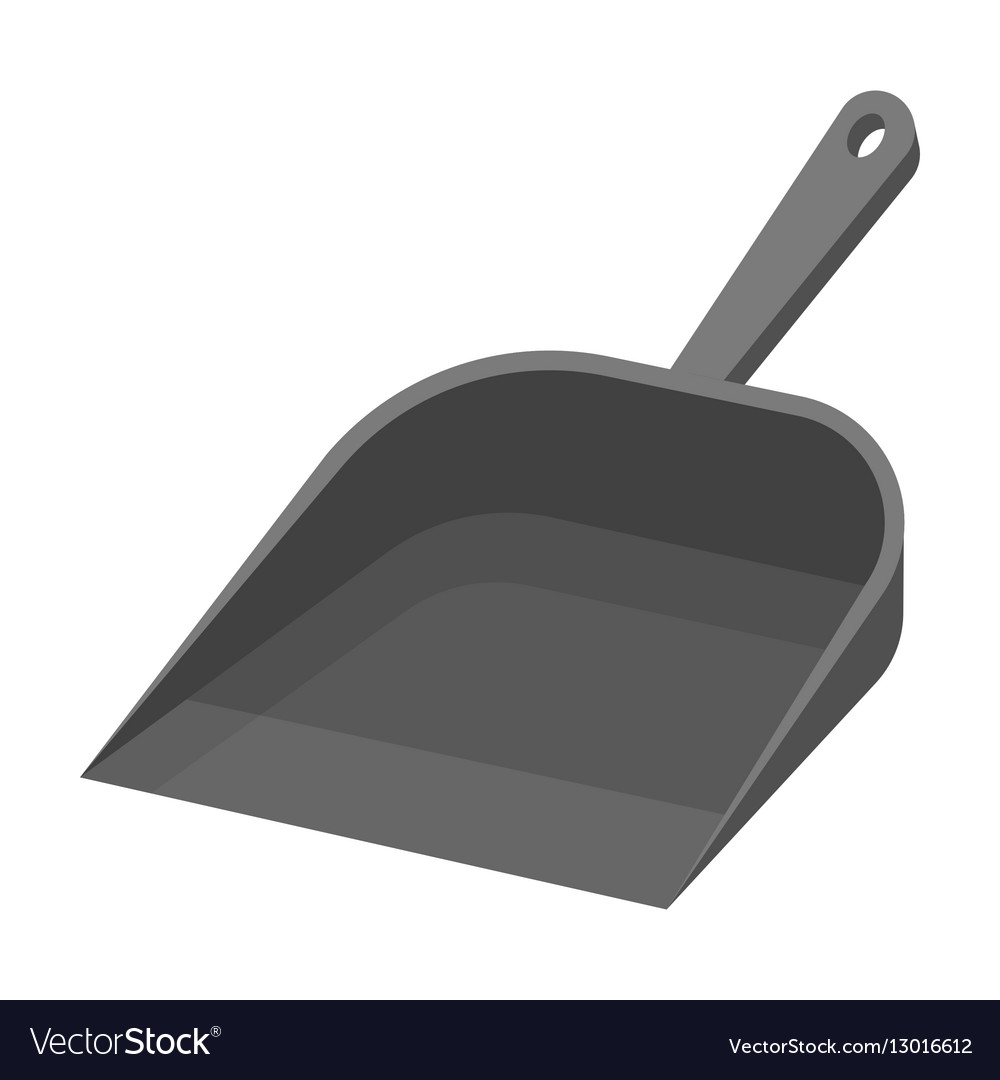 Dustpan icon in monochrome style isolated on white