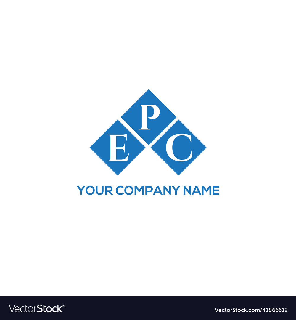 Epc letter logo design on white background