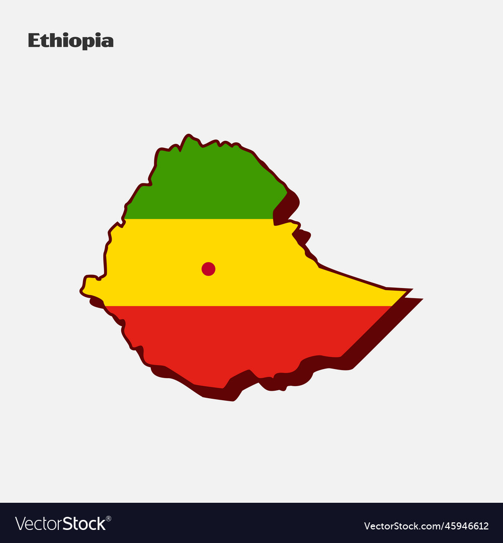 Ethiopia nation flag map