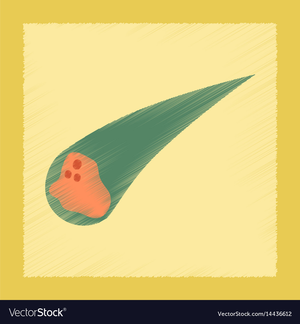 Flat shading style icon falling meteorite