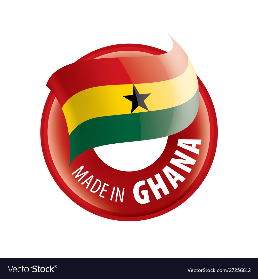 Ghana Flag On A White Royalty Free Vector Image