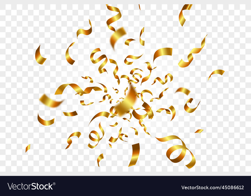 Golden confetti background vector image Golden confetti background