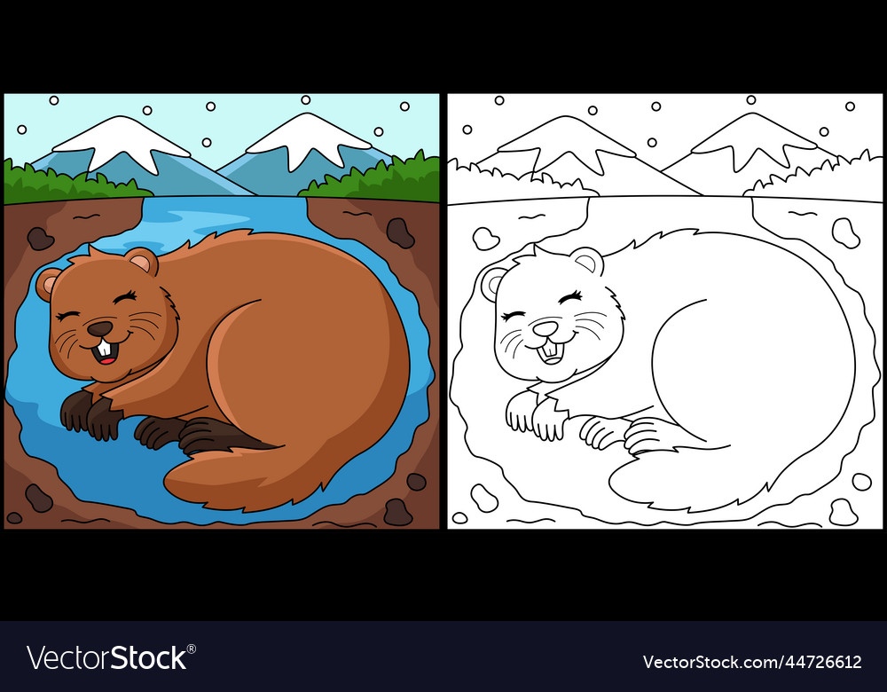 Groundhog hibernating coloring page