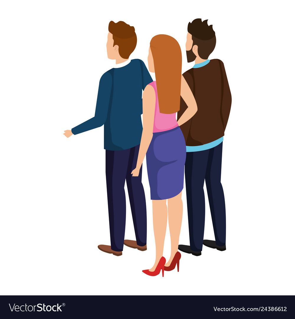 Group of business people back avatars characters Vector Image