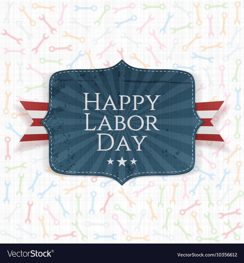 Happy labor day festive label