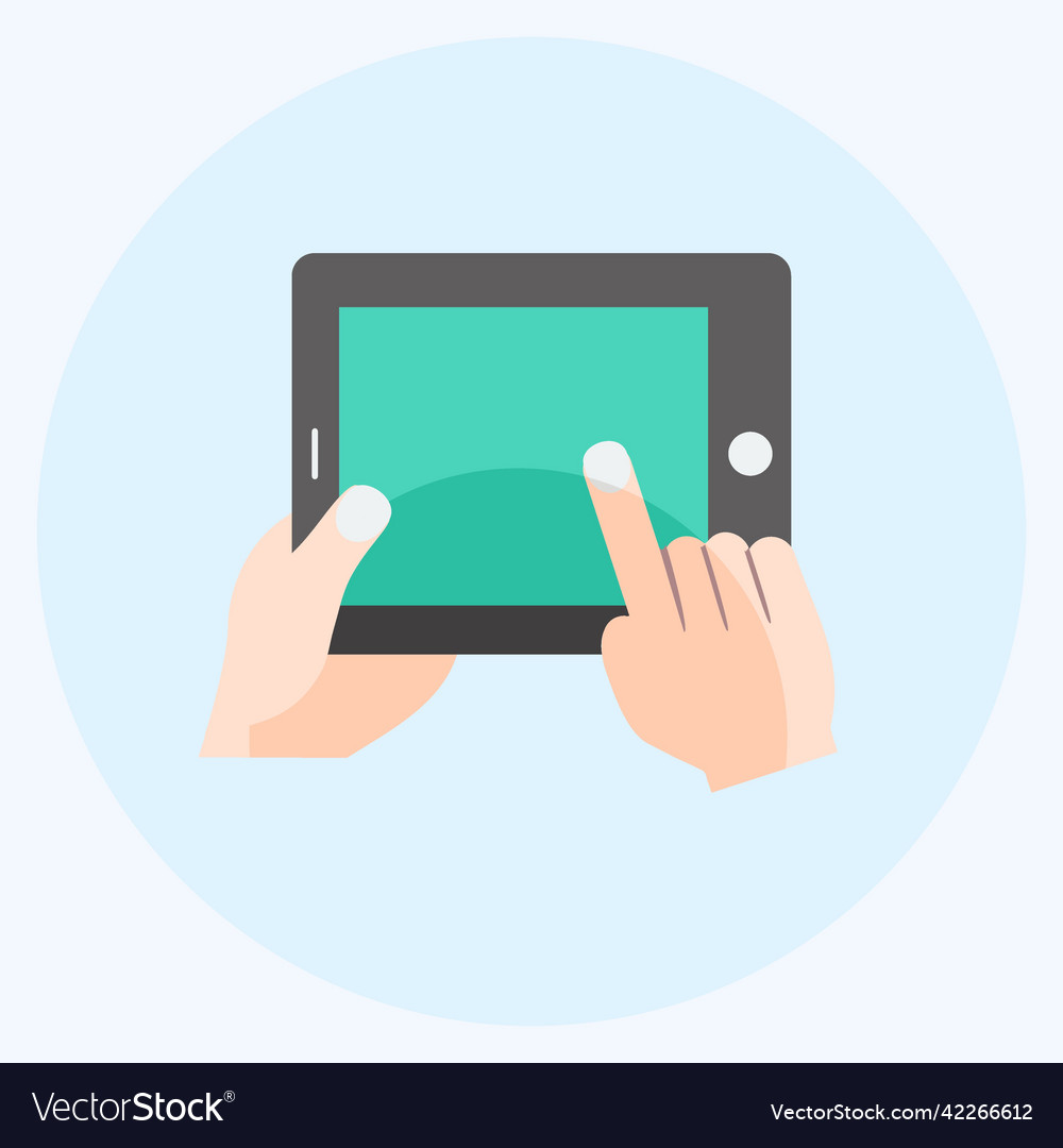 Icon using tablet suitable for hand actions