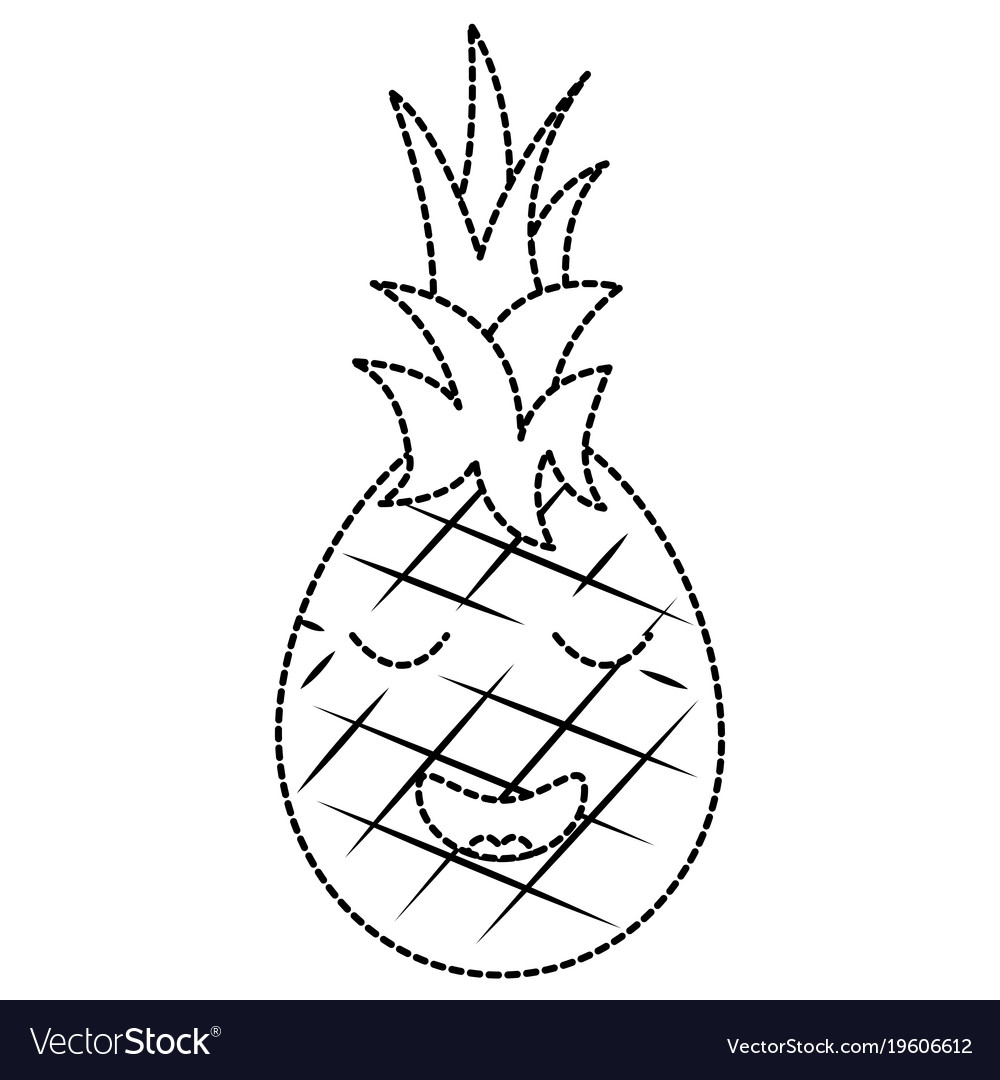 Pineapple happy bliss fruit kawaii icon image