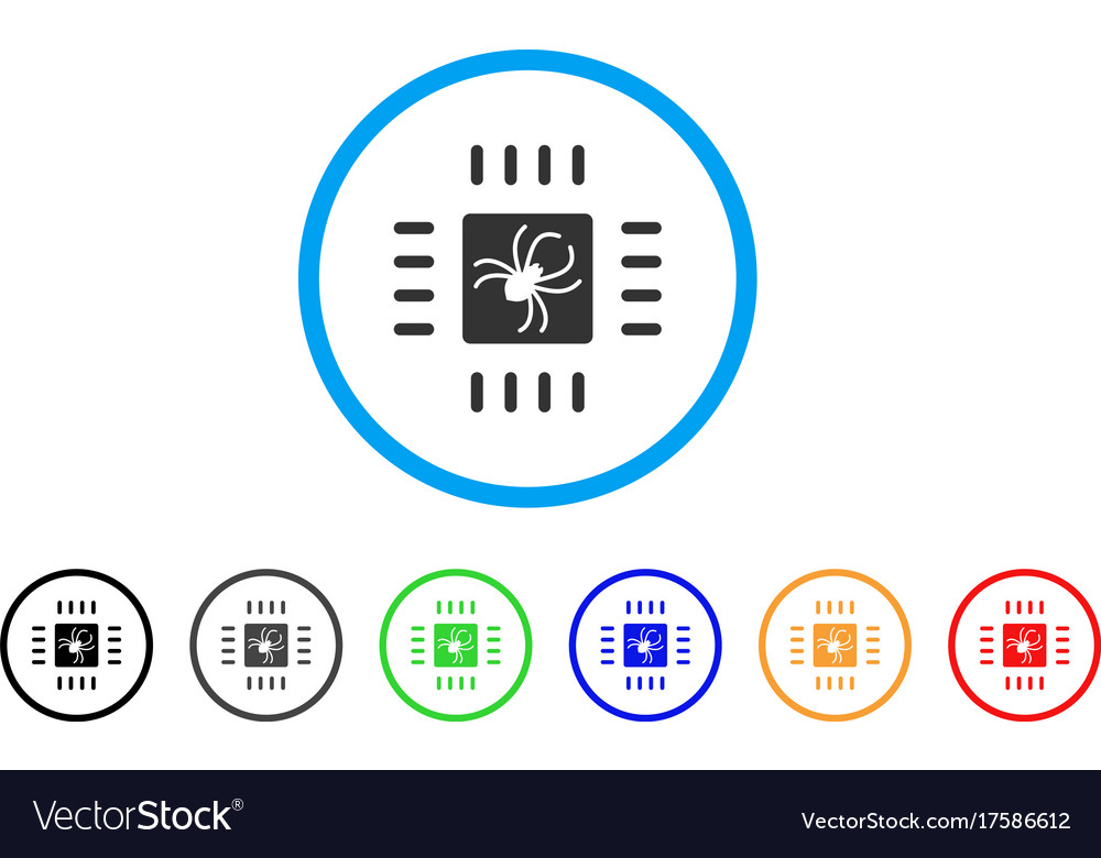 Processor bug rounded icon