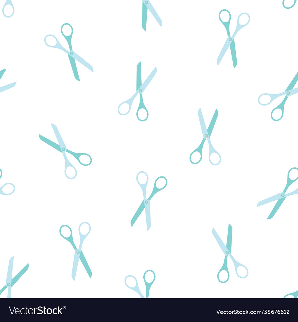 Seamless pattern with cartoon scissors Vector Image Seamless pattern with cartoon scissors