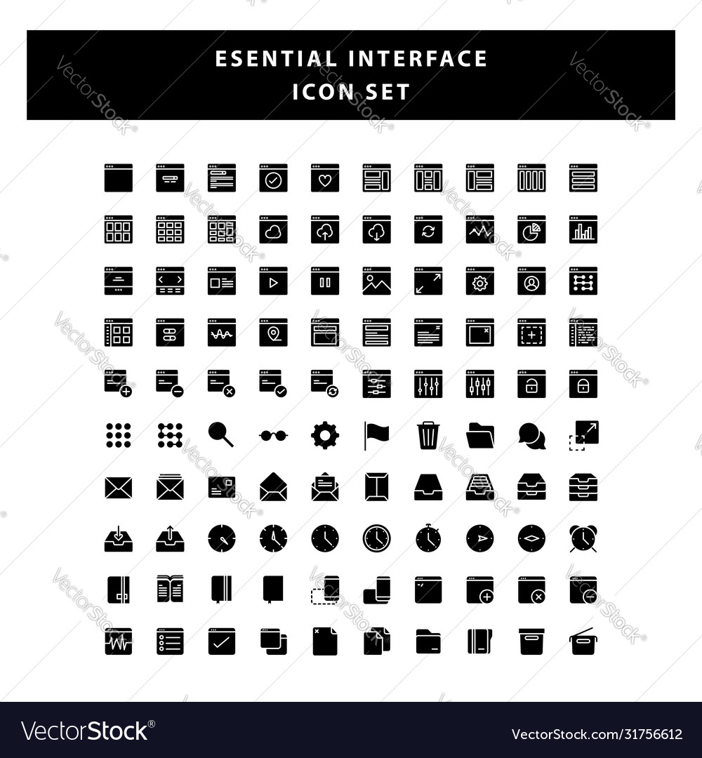 Set page interface icon with glyph style design