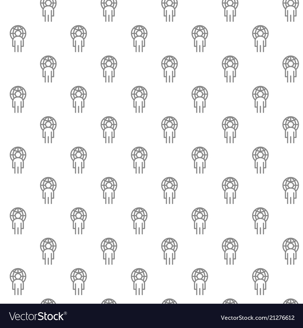 Simple man with planet seamless pattern vector image Simple man with planet seamless pattern
