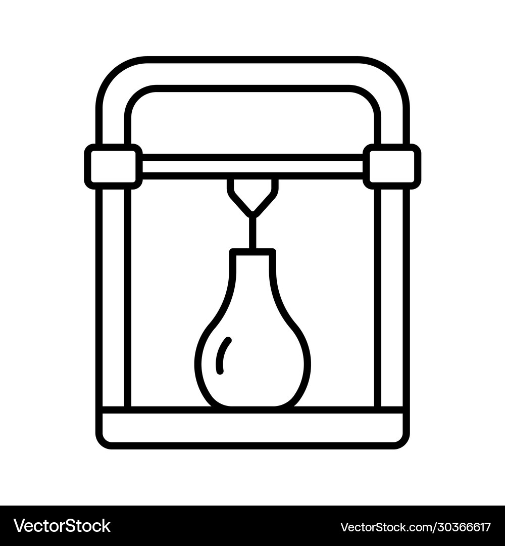 3d printer icon linear logo device printing Vector Image