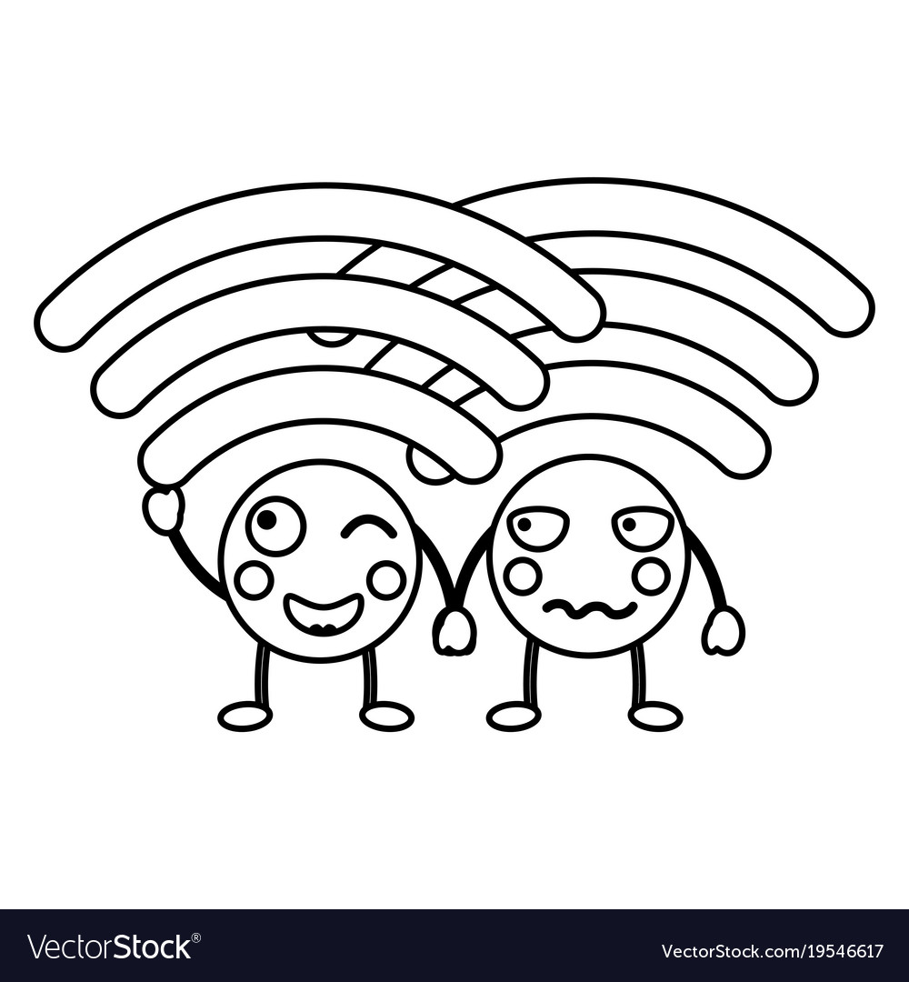 Cartoon wifi internet signal kawaii character