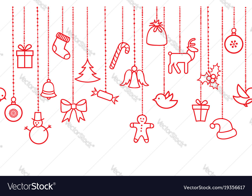 Christmas Ornaments Seamless Border