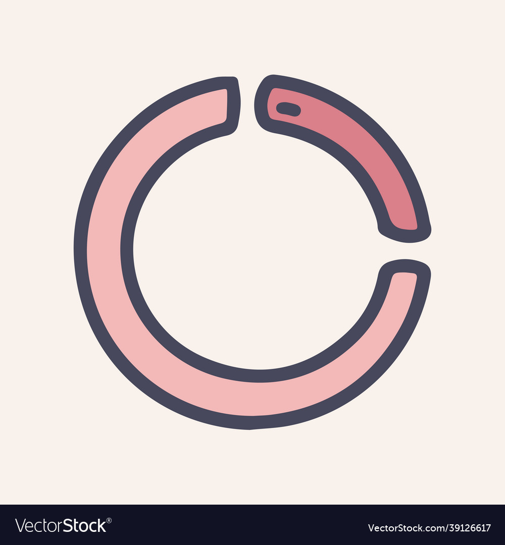 Circle loading color doodle simple icon vector image Circle loading color doodle simple icon