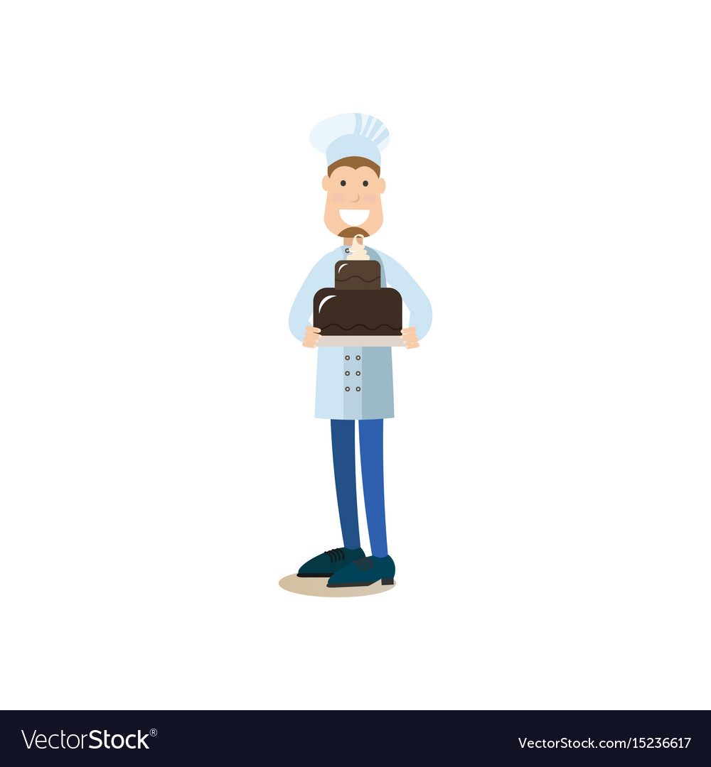 Cook people in flat style