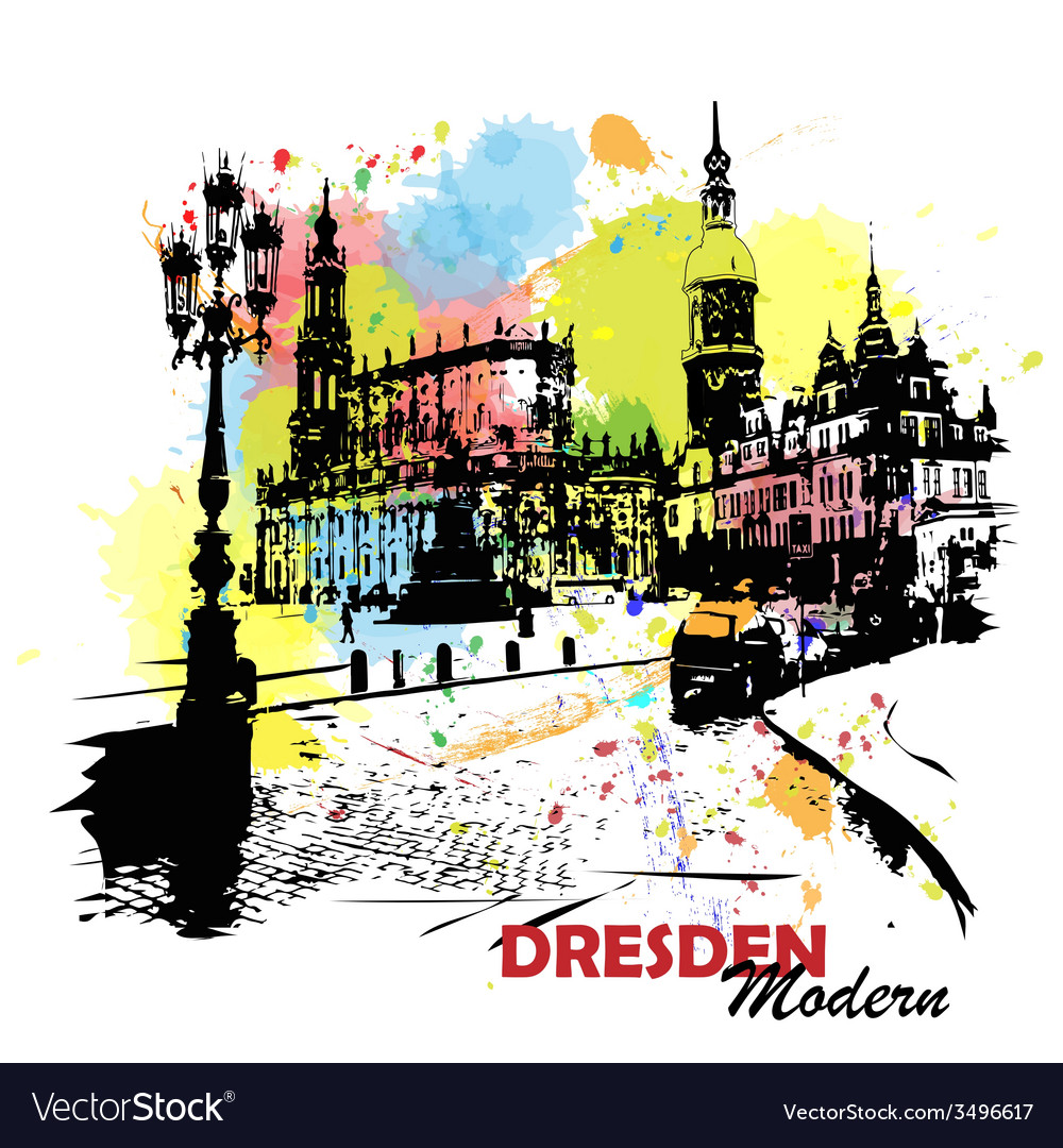 European sity sketch dresden germany