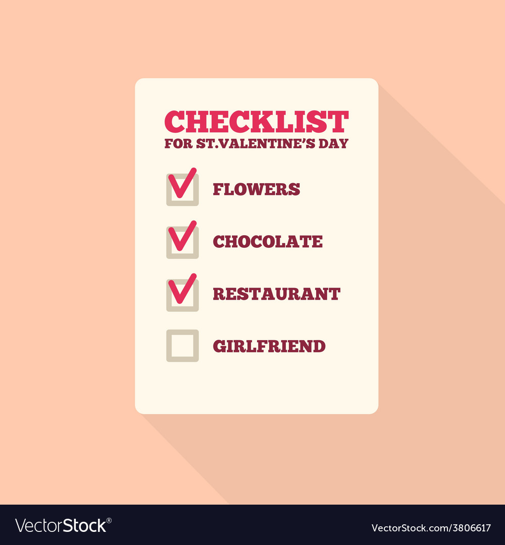 Flat style icon with long shadow a checklist