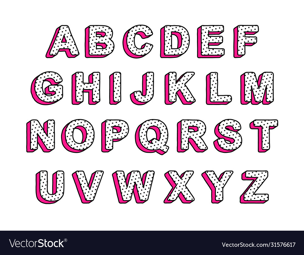 Letters in style lol doll surprise Royalty Free Vector Image