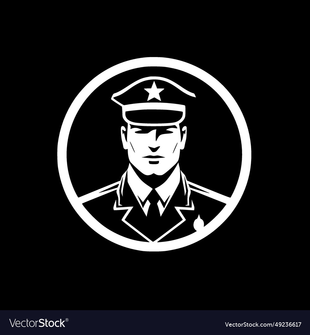 Military - black and white isolated icon Vector Image