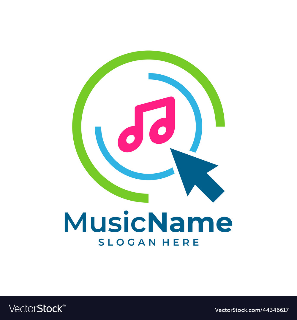 Music click logo touch design template