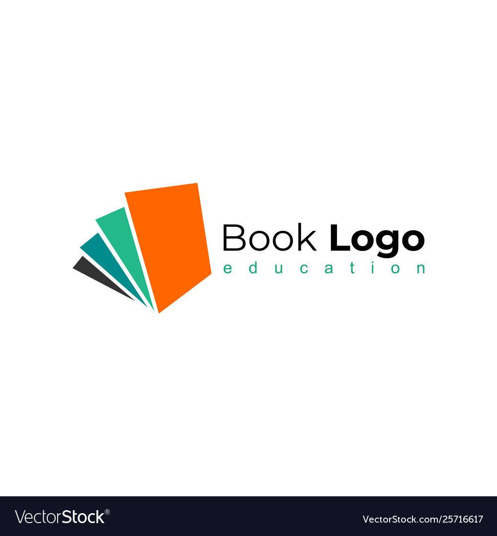 Open book logo education flat Royalty Free Vector Image