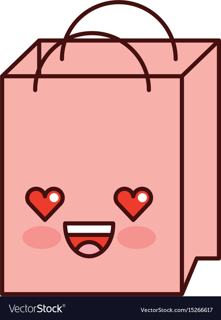 Paper shopping bag kawaii character