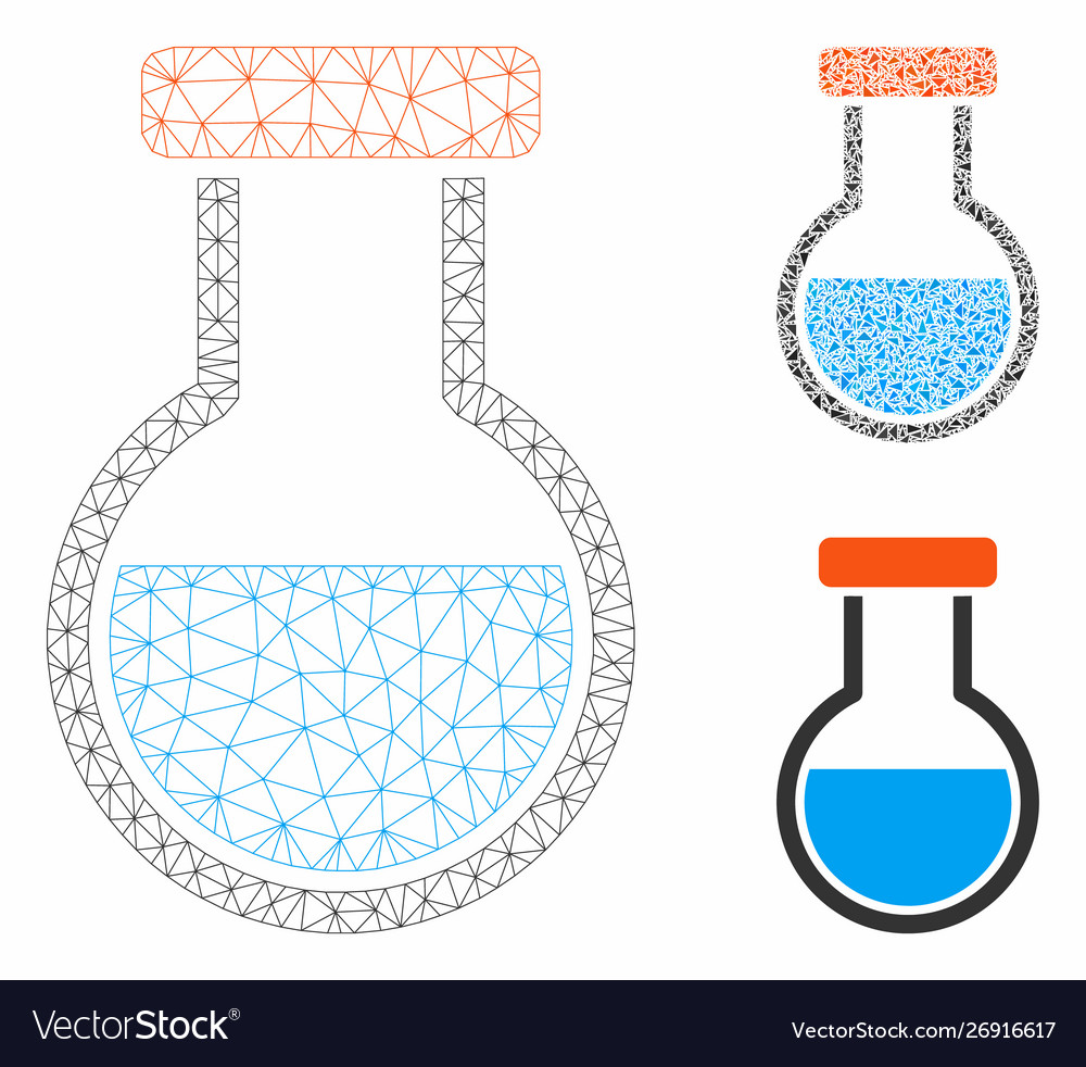 Phial mesh network model and triangle vector image Phial mesh network model and triangle