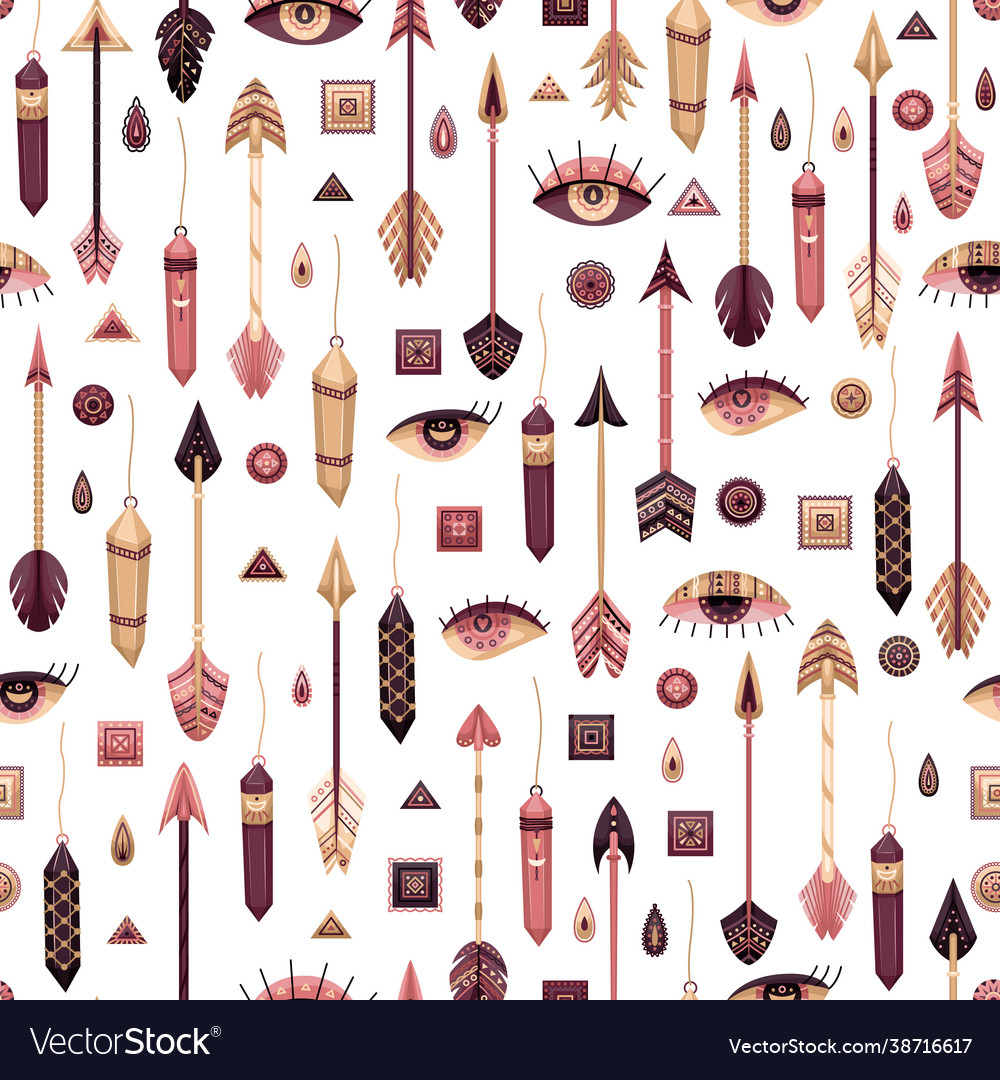 Seamless pattern with boho bohemian background vector image Seamless pattern with boho bohemian background