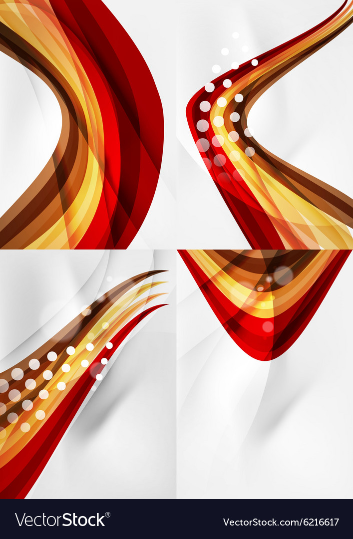 Set abstract backgrounds curve wave lines