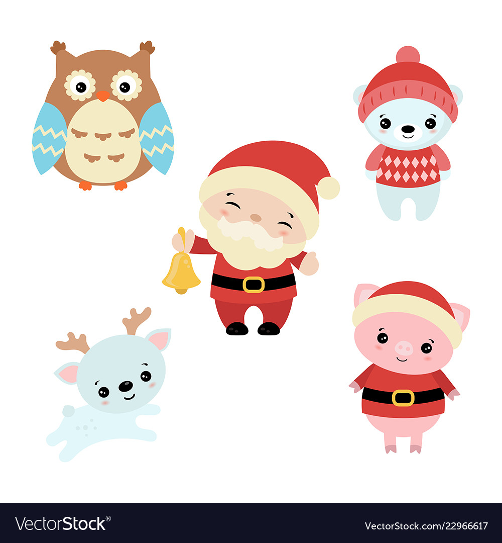 Set of christmas characters