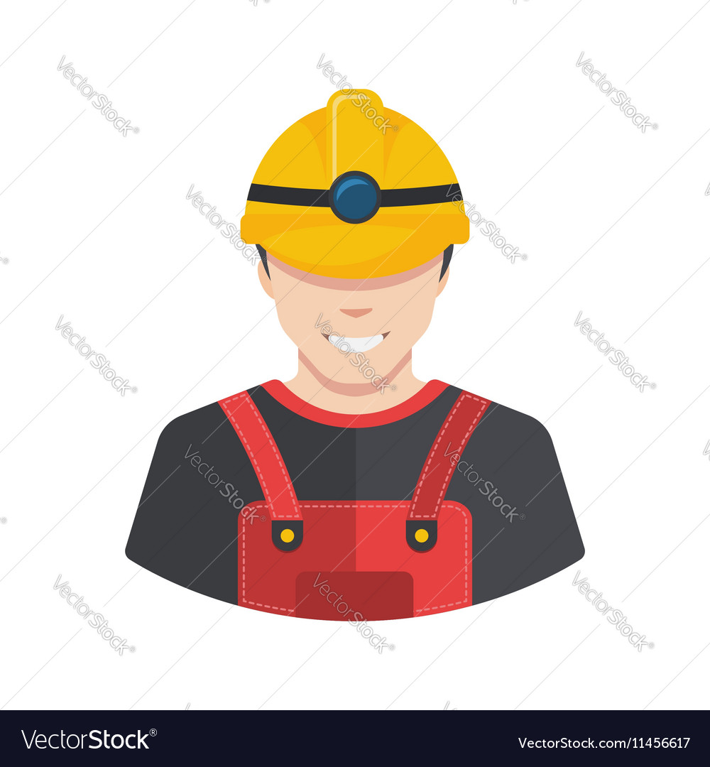 Download Smiling construction worker builder icon avatar Vector Image