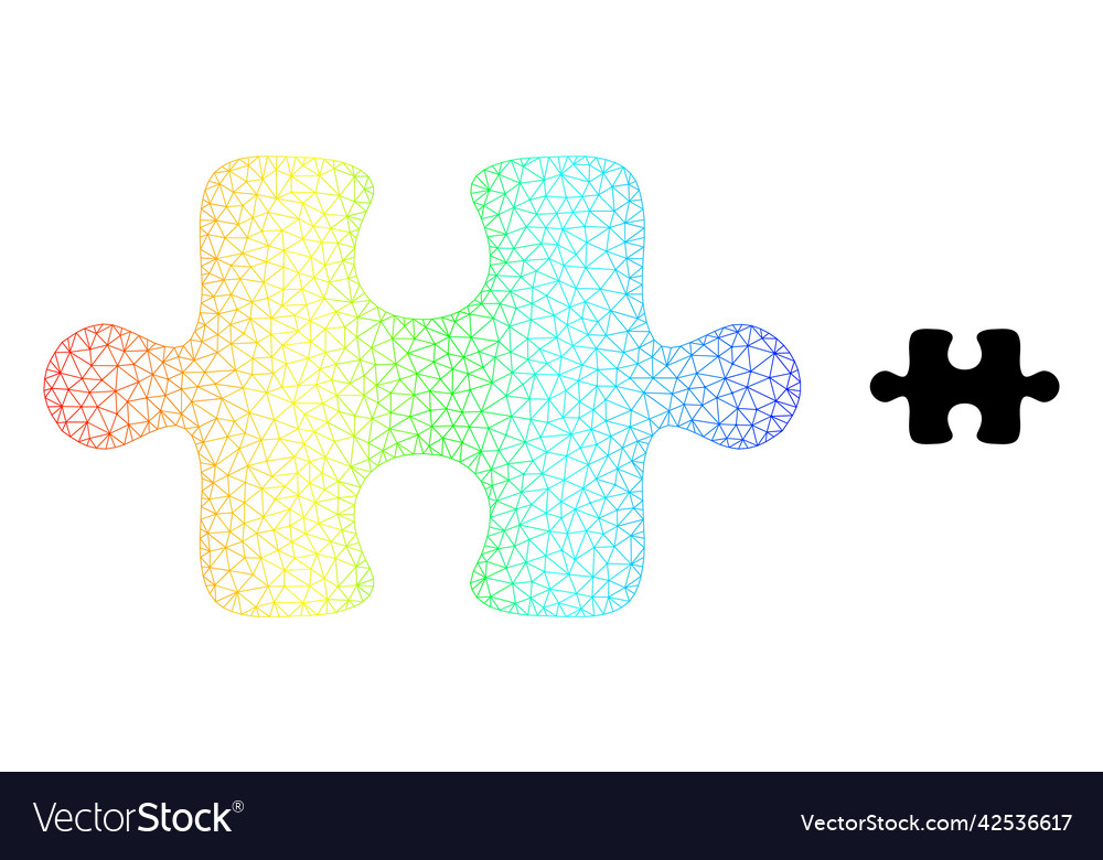 Spectrum mesh gradient puzzle item icon vector image Spectrum mesh gradient puzzle item icon