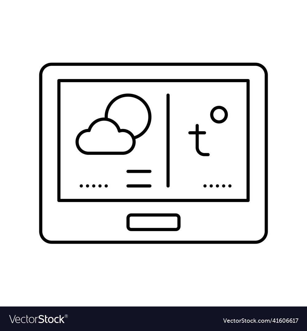 Thermostat conditioning system line icon Vector Image Thermostat conditioning system line icon