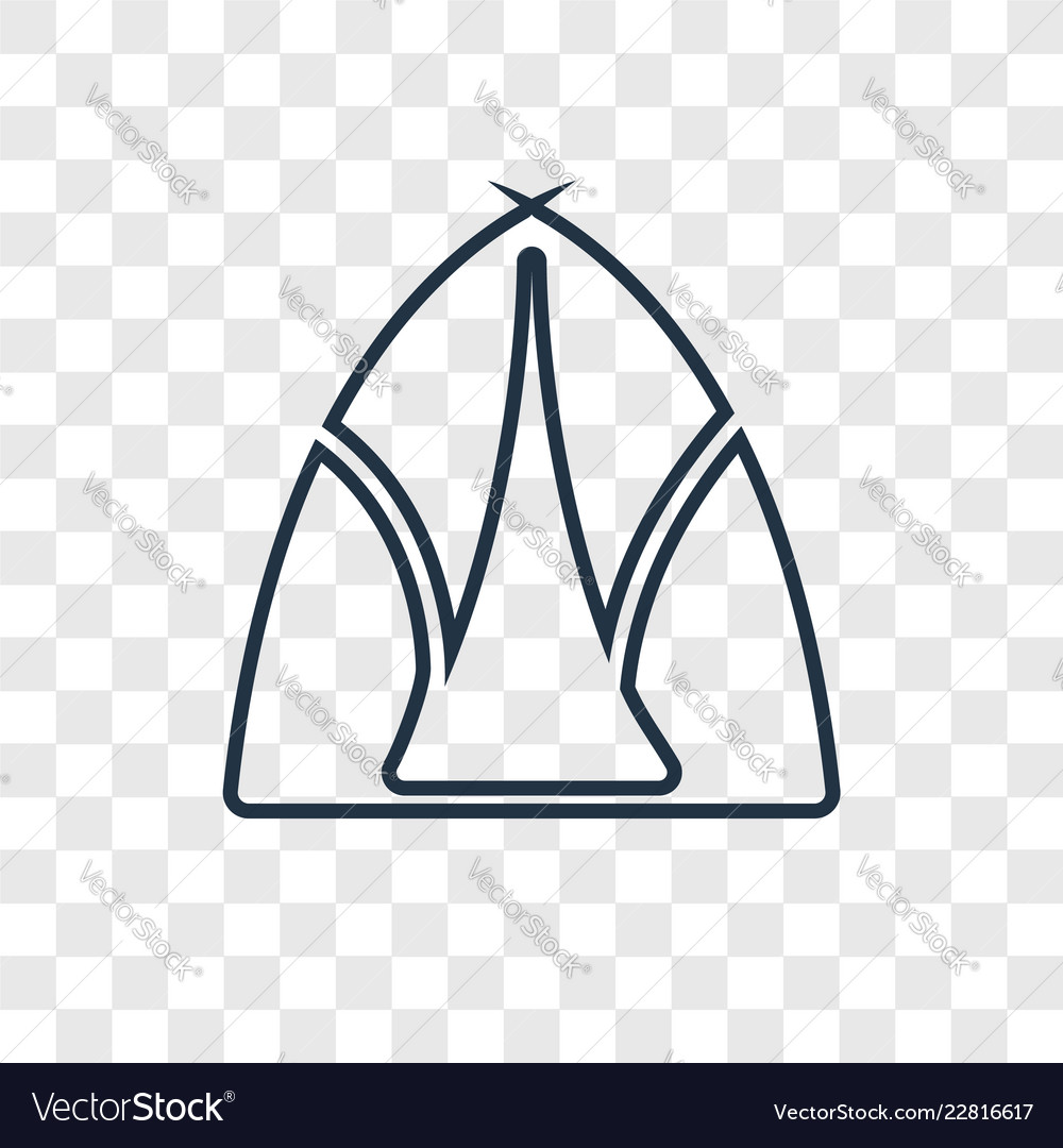 Tipi concept linear icon isolated on transparent vector image Tipi concept linear icon isolated on transparent