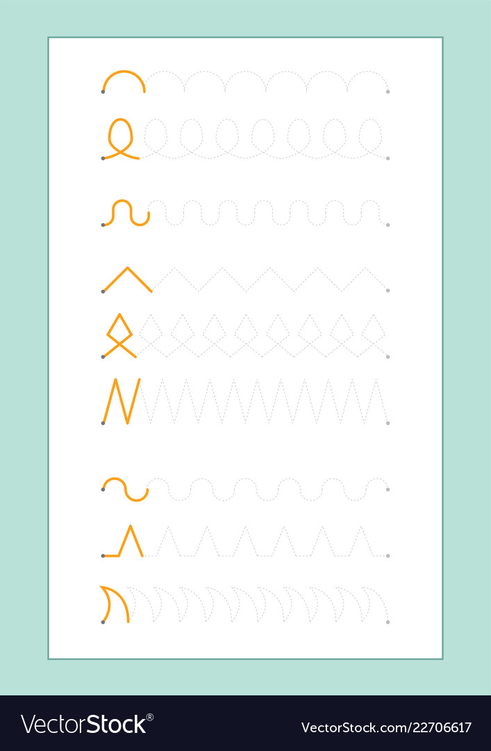 Tracing lines for preschool or kindergarten