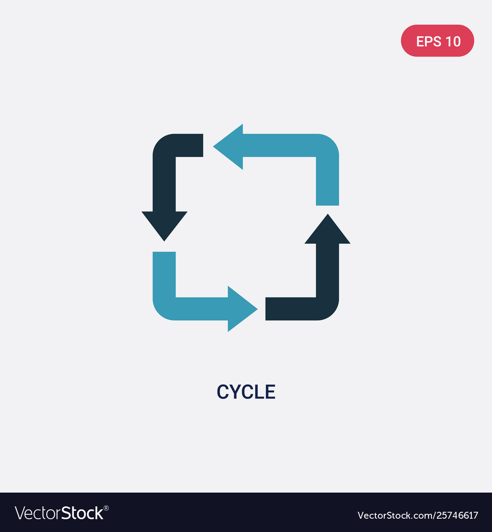 Two color cycle icon from orientation concept