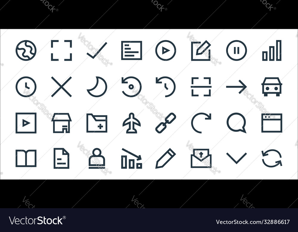 User interface line icons linear set quality vector image User interface line icons linear set quality